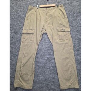 Wrangler Pants Mens 38x32 Beige Relaxed Fit Cargo Stretch Workwear Pockets